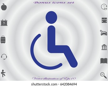 disabled icon, vector illustration eps10