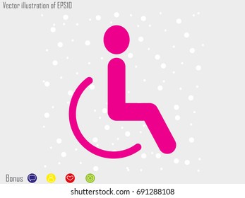 disabled icon, vector illustration eps10