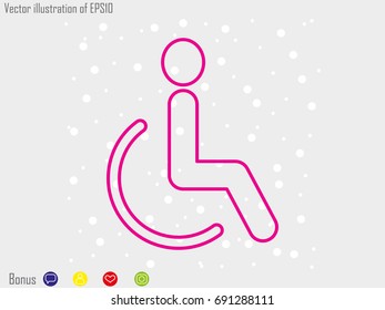 disabled icon, vector illustration eps10