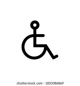 Disabled icon, vector illustration. Flat design style. vector disabled icon illustration isolated on white background, disabled icon Eps10. disabled icons graphic design vector symbols.