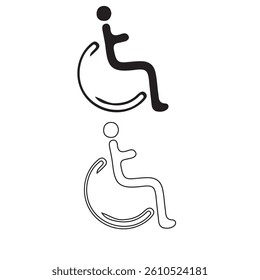 Disabled icon, vector illustration. Flat design style. vector disabled icon illustration isolated on white background, disabled icon Eps10. disabled icons graphic design vector symbols.
