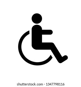 Disabled icon vector illustration. wheel chair symbol