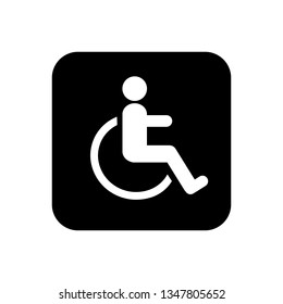 Disabled icon vector illustration. wheel chair symbol