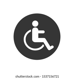 Disabled icon vector illustration. wheel chair symbol