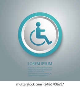 Disabled icon vector illustration. wheel chair symbol