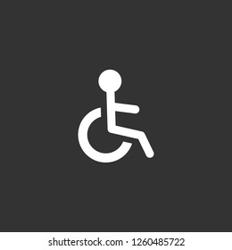 Disabled icon vector. Disabled sign on black background. Disabled icon for web and app
