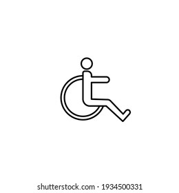 Disabled Icon vector. Simple flat symbol. Perfect Black pictogram illustration on white background.