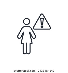 disabled icon. vector.Editable stroke.linear style sign for use web design,logo.Symbol illustration.