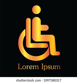 Disabled Icon Vector,gold color