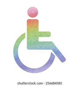 Disabled icon. Watercolor effect