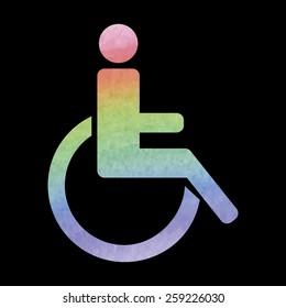 Disabled icon. Watercolor effect