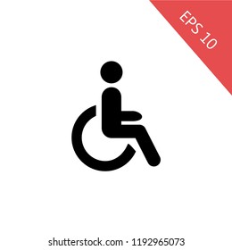 disabled icon, wheelchair vector, eps 10, symbol handicap