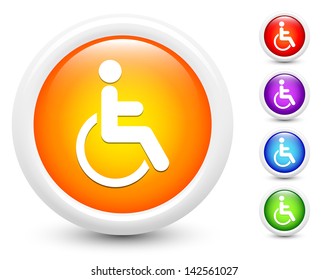 Disabled Icons on Round Button Collection Original Illustration