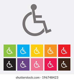 Disabled icons set - Vector