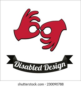 disabled illustration over white color background