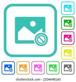Disabled image vivid colored flat icons in curved borders on white background