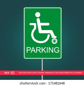 disabled label park vector icon