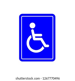 Disabled Lavatory Icon. Disable Rest Room Vector. Wheel Chair Illustration. Priority Person Sign & Logo Template.