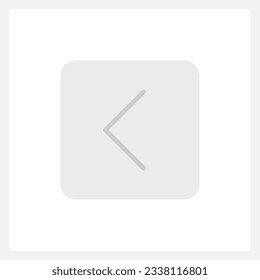 Disabled left arrow button UI element template. Editable isolated vector dashboard component. Flat user interface. Visual data presentation. Web design widget for mobile application with light theme
