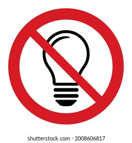 Disabled Light Bulb Or No Idea And No Inspiration Simple Icon Electric Light Energy Concept