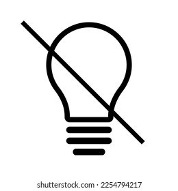 Disabled light bulb or no idea and no inspiration simple icon Electric light energy concept