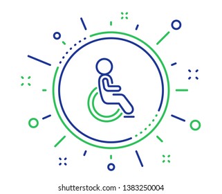 Disabled line icon. Handicapped wheelchair sign. Person transportation symbol. Quality design elements. Technology disabled button. Editable stroke. Vector