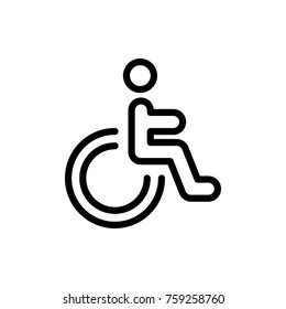 Disabled line icon. High quality black outline logo for web site design and mobile apps. Vector illustration on a white background.