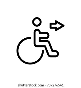 Disabled line icon. High quality black outline logo for web site design and mobile apps. Vector illustration on a white background.
