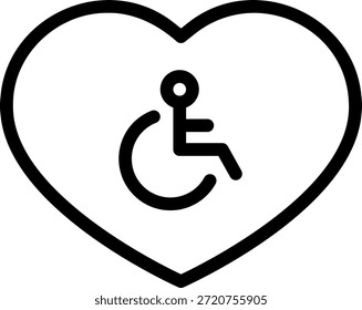 disabled line icon illustration vector