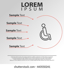 disabled line icon. invalid infographics template