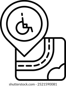 Disabled Line vector Icon Design
