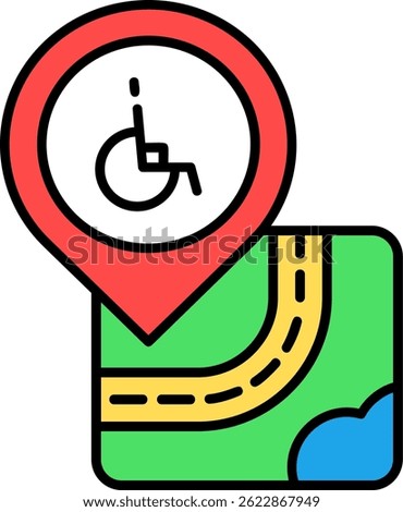 Disabled Line vector Icon Design