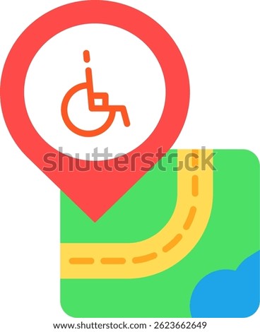 Disabled Line vector Icon Design