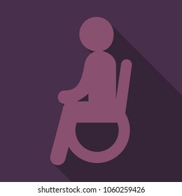 disabled man isolated on background. a man in a wheelchair. vector illustration. disabled man.