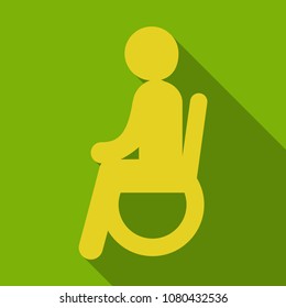 disabled man isolated on background. a man in a wheelchair. vector illustration. disabled man.