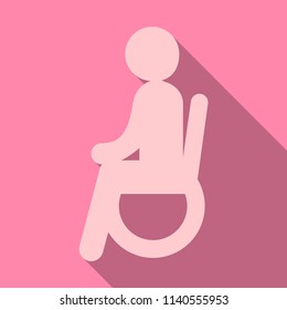 disabled man isolated on background. a man in a wheelchair. vector illustration. disabled man.