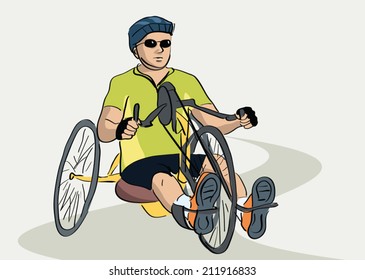 disabled man on a bicycle