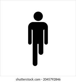 Disabled man with one leg logo icon 