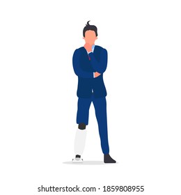 Behinderter mit Prothesen. Prothese, Behinderte. Cartoon-Flavektor-Vektorgrafik