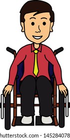 disabled man seating on wheel chair