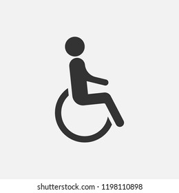 Disabled man sign isolated on white background. Vector illustration. Eps 10. 
