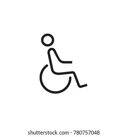 Disabled Man Sign Line Icon