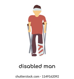 disabled man vector vector isolated on white background for your web and mobile app design, disabled man vector logo concept