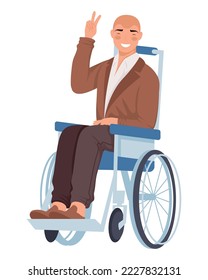 hombre discapacitado en silla de ruedas
