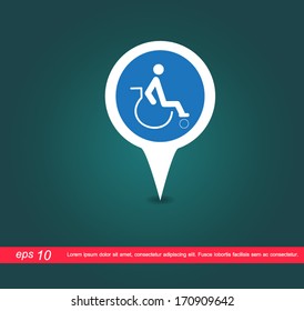disabled map sign vector icon