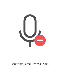 Disabled Microphone indicator. Muted microphone icon. User Interface Icon Design. Vector Illustration.	