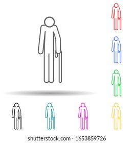hat das Symbol mit mehrfarbigem Stil deaktiviert. Einfache dünne Linie, Vektorillustration von Medizinicons für i und ux, Website oder mobile Anwendungen