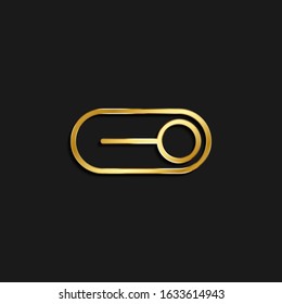 disabled, off, switch gold icon. Vector illustration of golden