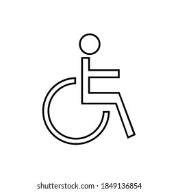 Disabled outline icon isolated. Symbol, logo illustration for mobile concept and web design.