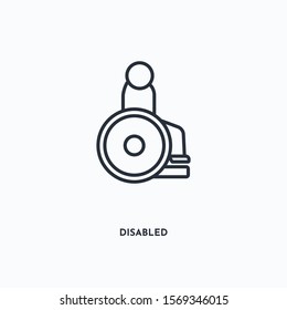 Disabled outline icon. Simple linear element illustration. Isolated line Disabled icon on white background. Thin stroke sign can be used for web, mobile and UI.